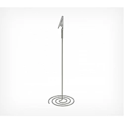 Price card holder with metal clamp and spiral base
