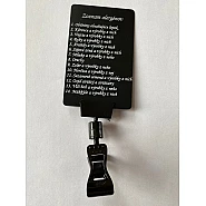 Držiak-štipec cenovky s úzkym štítkom, čierny