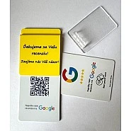 NFC karta s QR kódom vrátane príslušenstva pre Vaše recenzie